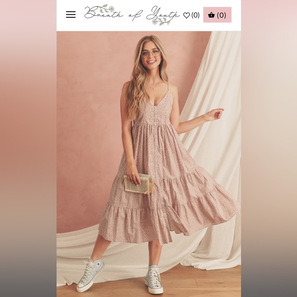 BREATH OF YOUTH mauve summer sun dress